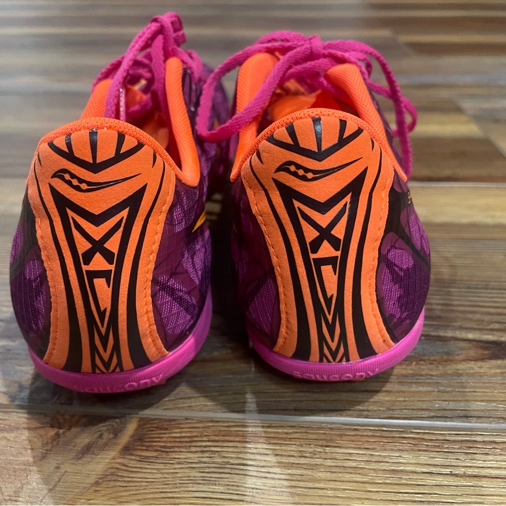 Saucony Women's Shay XC4 Flat Racing Shoe Size 9.5 Raspberry Pink Orange NWOT - Picture 5 of 12